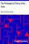 [Gutenberg 63249] • The Philosophical Theory of the State